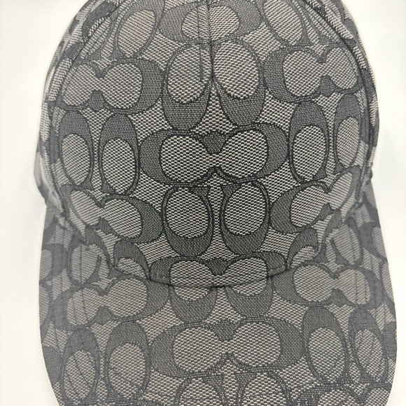 Men’s COACH Charcoal/Black Logo Baseball Cap - Picture 2 of 6